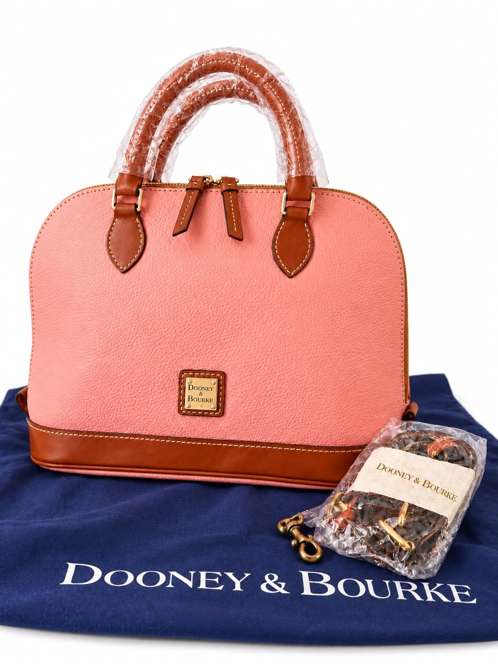 Dooney & Bourke Bag Zip Zip Satchel Pale Pink with Crossbody NWT